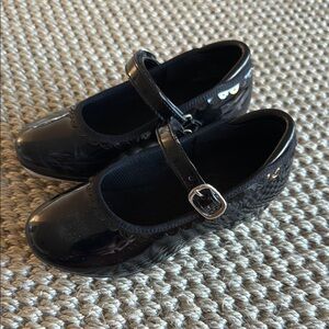 Capezio Toddler Girls Black Tap Dress Shoes Patent Leather Mary Jane size 11